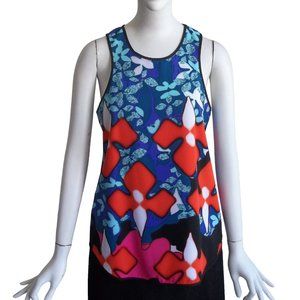 PETER PILOTTO Target 2014 Core Floral Digital Print Stretch Knit Tank Top S/P
